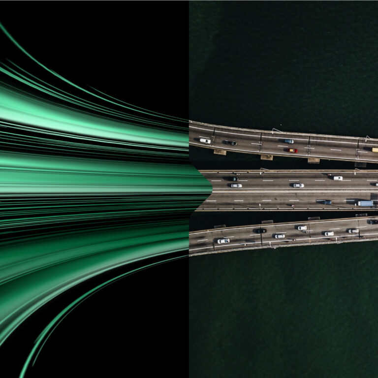 Abstract Tech and Aerial view of the highway